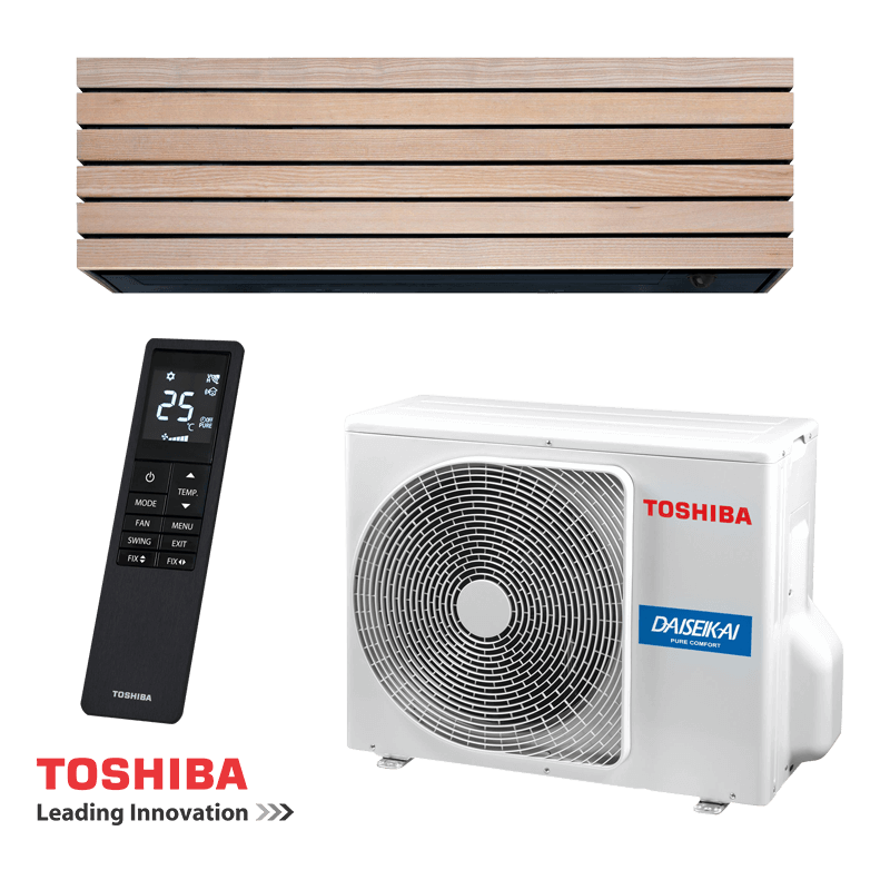 Инверторен климатик Toshiba Super Daiseikai 10 WOOD RAS-B13S4KVDG-E / RAS-13S4AVPG-E
