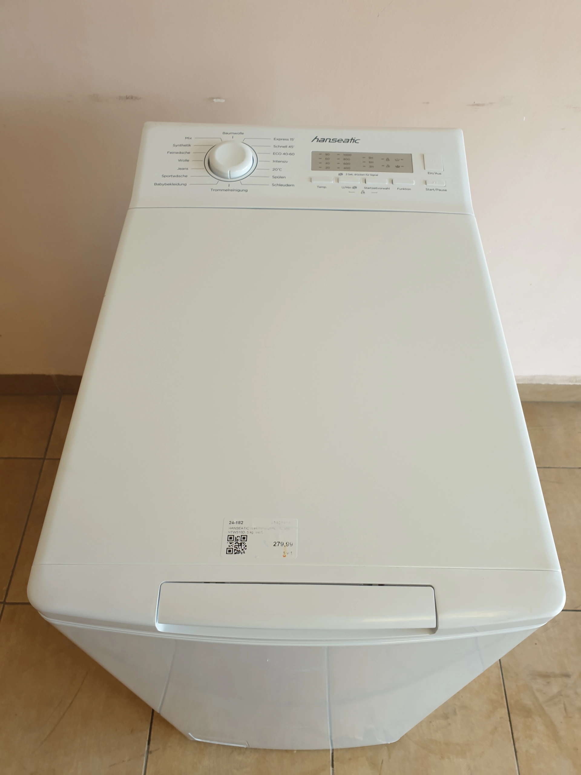 Пералня с горно зареждане Hanseatic HTW510D, 5кг, 1000 об/мин - Image 4