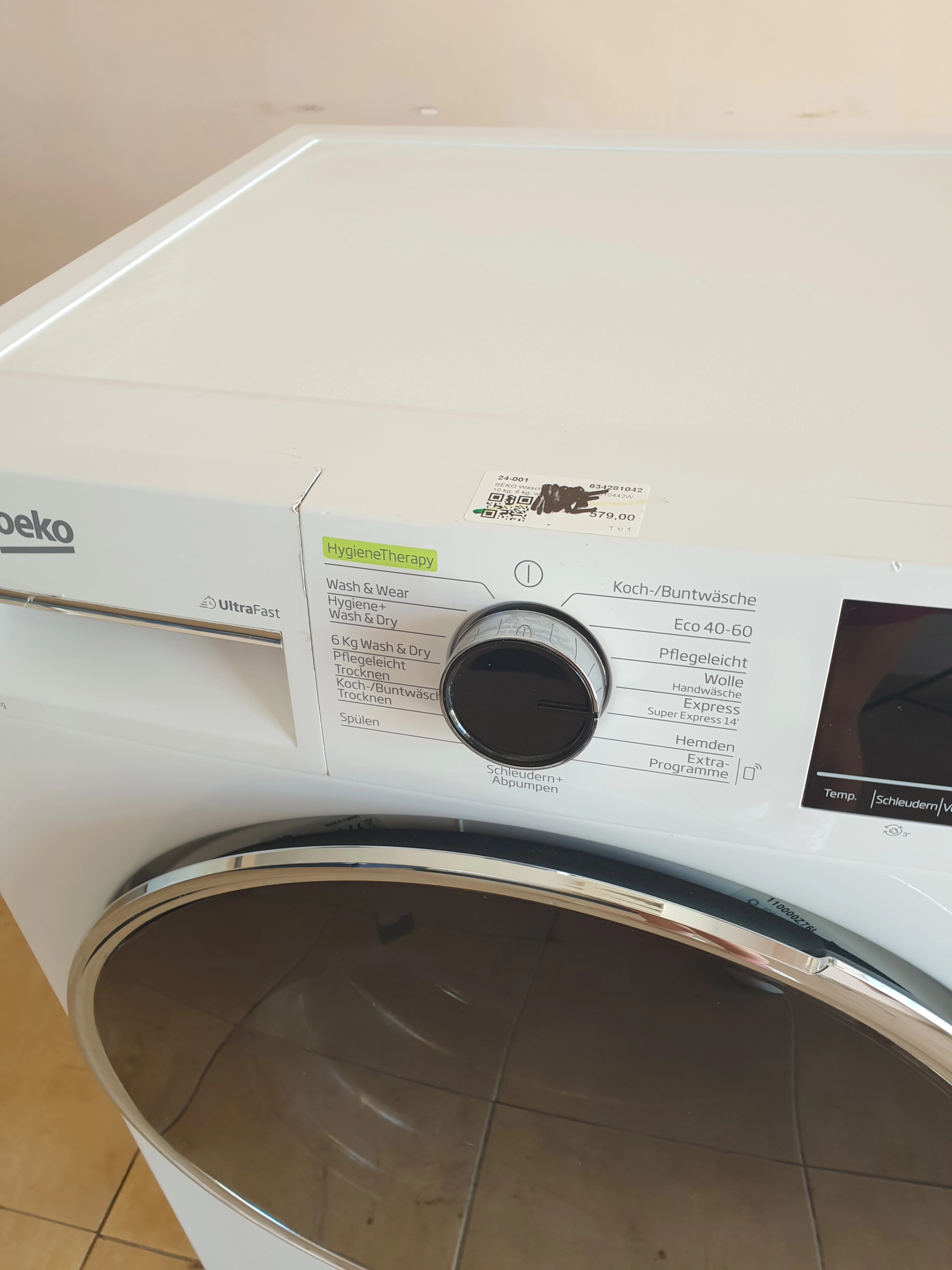 Пералня със сушилня BEKO B3DFT510442W, 10/6 кг, 1400 об./мин. - Image 3