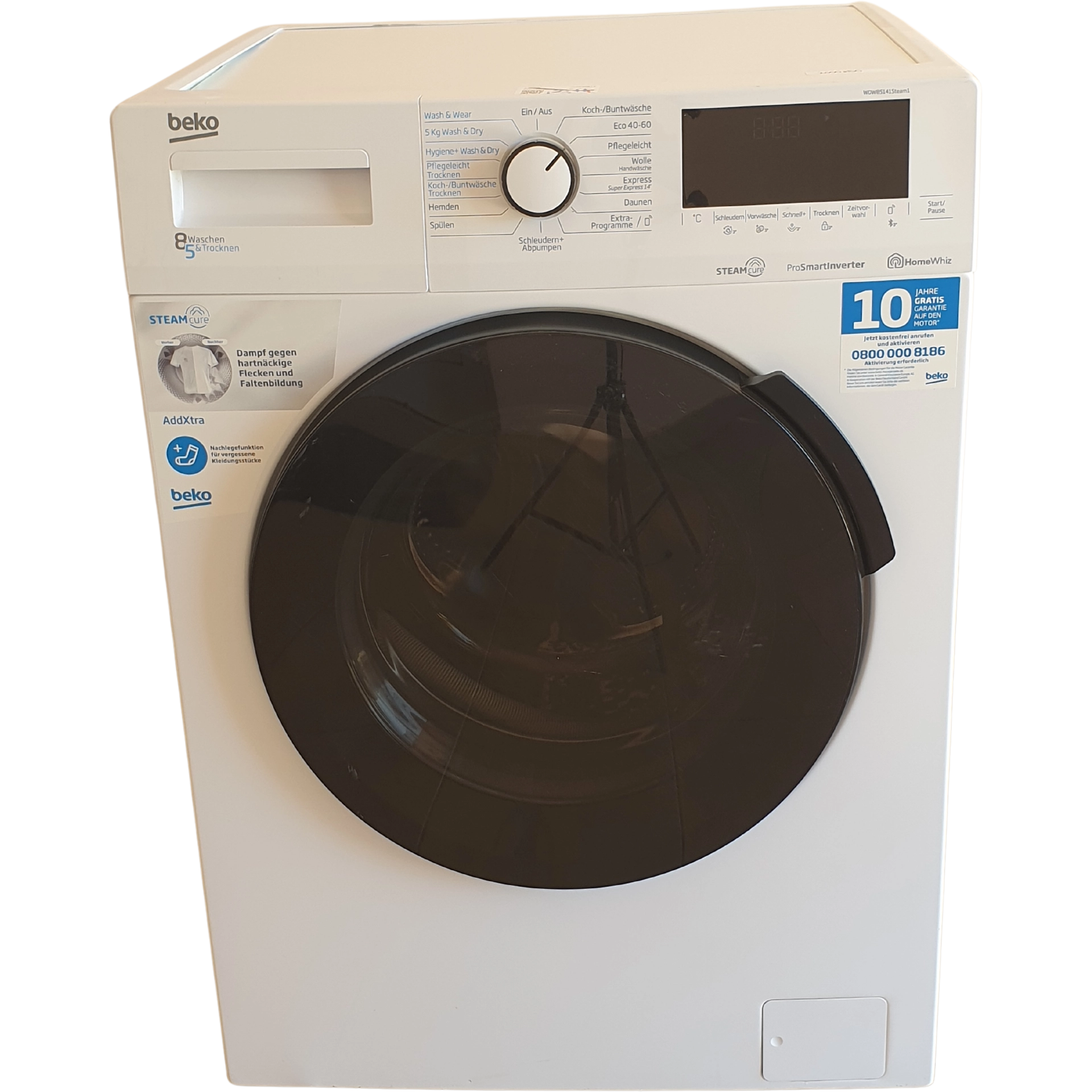 Пералня със сушилня Beko WDW85141 Steam1, 8+5кг , 1400 об./мин.